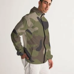 Harlow & Lloyd Woodland Camo Men's Windbreaker Jacket Jackets