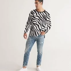 Harlow & Lloyd T Shirts & Tanks Zebra Print Men's Long Sleeve Tee