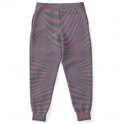 Subliminator Fuchsia & Green Optical Unisex Fleece Joggers Pants & Joggers