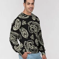 Harlow & Lloyd Sweatshirts & Pullovers Black & Bone Paisley French Terry Pullover Sweatshirt