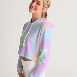 Harlow & Lloyd Hoodies Pastel Smash Tie Dye Women's Cropped Hoodie 13 Harlow & Lloyd Hoodies Pastel Smash Tie Dye Women's Cropped Hoodie