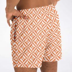 Subliminator Orange Geometric Pattern Swim Shorts 23 Subliminator Orange Geometric Pattern Swim Shorts
