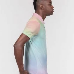 Harlow & Lloyd Soft Rainbow Slim Fit Short Sleeve Polo T Shirts & Tanks