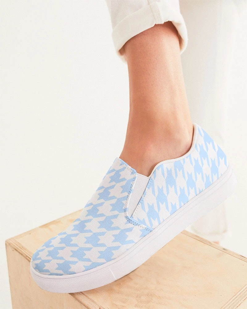 Harlow & Lloyd Pale Blue Large Houndstooth Women's Slip-On Canvas Shoe Shoes 6 Harlow & Lloyd Pale Blue Large Houndstooth Women's Slip-On Canvas Shoe Shoes