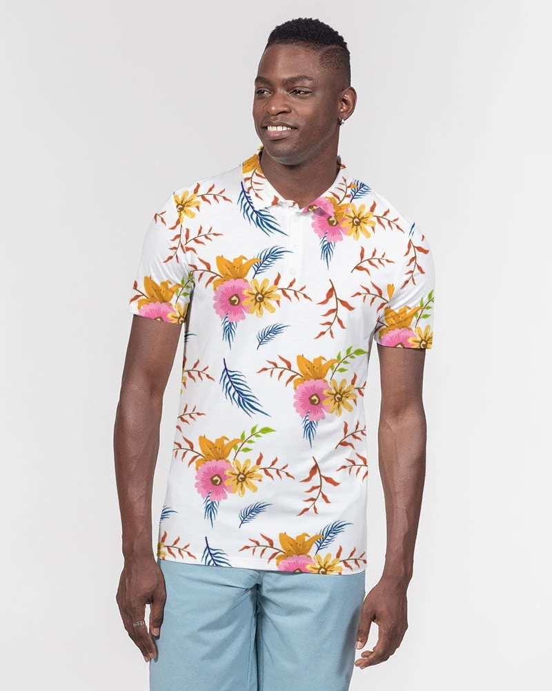 Harlow & Lloyd T Shirts & Tanks White Summer Floral Men's Slim Fit Short Sleeve Polo 5 Harlow & Lloyd T Shirts & Tanks White Summer Floral Men's Slim Fit Short Sleeve Polo