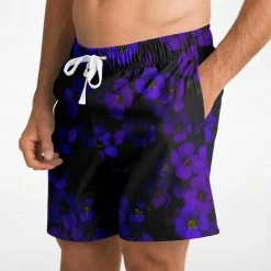 Subliminator Midnight Purple Flower Fleece Shorts 13 Subliminator Midnight Purple Flower Fleece Shorts