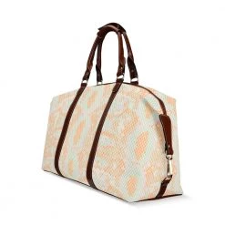 Harlow & LLoyd Green & Orange Snake Weekend Travel Bag