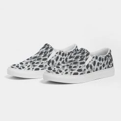 Harlow & Lloyd Black & White Leopard Print Men's Slip On Canvas Shoe
