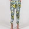 Harlow & Lloyd Yellow Tropics Women's Belted Tapered Pants 2 Harlow & Lloyd Yellow Tropics Women's Belted Tapered Pants