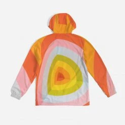 Harlow & Lloyd Orange Vortex Men's Windbreaker Hooded Jacket