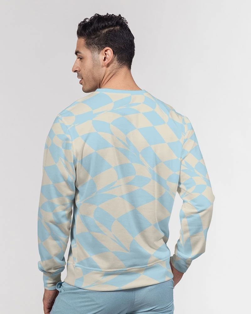 Harlow & Lloyd Blue & Vanilla Ripple Check French Terry Pullover Sweatshirt 7 Harlow & Lloyd Blue & Vanilla Ripple Check French Terry Pullover Sweatshirt