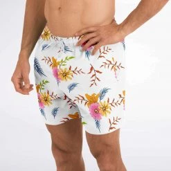 Subliminator White Summer Floral Swim Shorts