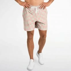 Subliminator Pink Vanilla Check Fleece Shorts