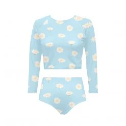 Harlow & Lloyd Blue Daisy's Long Sleeve Swimsuit Set