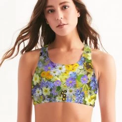 Harlow & Lloyd Spring Flowers Women's Seamless Sports Bra