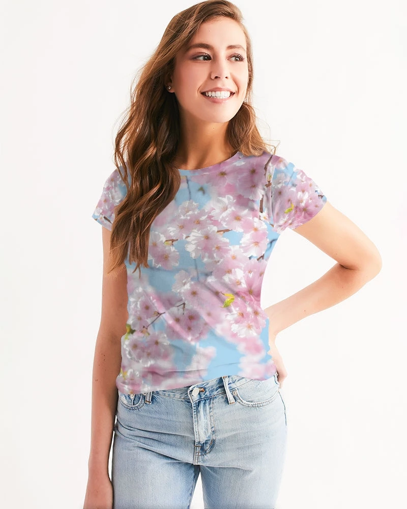 Harlow & Lloyd Cherry Blossom Sky Women's Tee 4 Harlow & Lloyd Cherry Blossom Sky Women's Tee