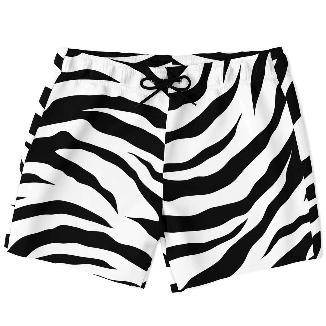 Subliminator Men White Tiger Swim Shorts 3 Subliminator Men White Tiger Swim Shorts