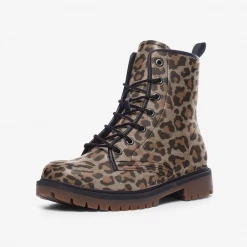 Harlow & Lloyd Leopard Skin Lace Up Boots
