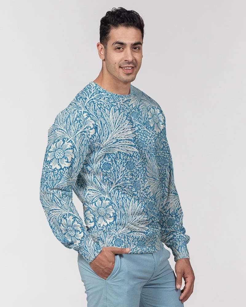 Harlow & Lloyd Victorian Blue Floral Men's French Terry Pullover Sweatshirt 7 Harlow & Lloyd Victorian Blue Floral Men's French Terry Pullover Sweatshirt