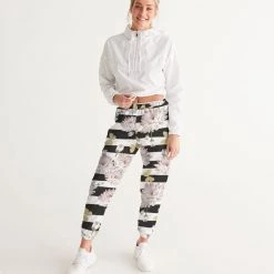 Harlow & Lloyd Pants & Joggers Pink Chrysanthemum Butterflies Women's Lightweight Track Pants