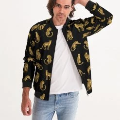 Harlow & Lloyd Black Leopards Men's Bomber Jacket Jackets