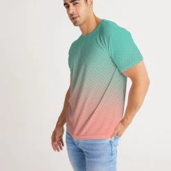 Harlow & Lloyd Green Peach Dots Men's Tee