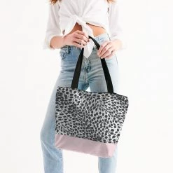 Harlow & Lloyd Pink & Leopard Print Canvas Zip Tote 9 Harlow & Lloyd Pink & Leopard Print Canvas Zip Tote