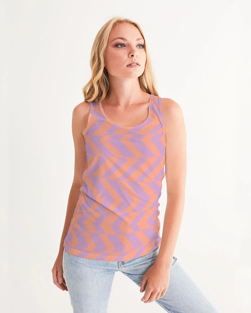 Harlow & Lloyd Peach & Orchid Striped Women's Tank T Shirts & Tanks 5 Harlow & Lloyd Peach & Orchid Striped Women's Tank T Shirts & Tanks
