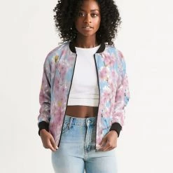 Harlow & Lloyd Jackets Cherry Blossom Sky Women's Bomber Jacket