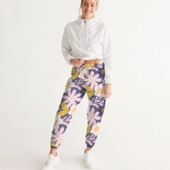 Harlow & Lloyd Pants & Joggers Purple Frisky Floral Lightweight Women's Track Pants