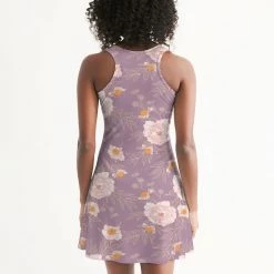 Harlow & Lloyd Orange Peonies Floral Rose Women's Racerback Dress