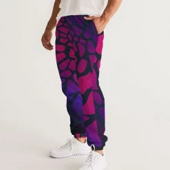Harlow & Lloyd Pants & Joggers Raspberry Giraffe Men's Lightweight Track Pants