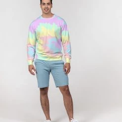 Harlow & Lloyd Pastel Smash Tie Dye Men's French Terry Pullover Sweatshirt