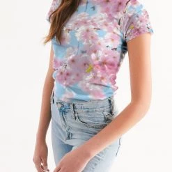 Harlow & Lloyd Cherry Blossom Sky Women's Tee 13 Harlow & Lloyd Cherry Blossom Sky Women's Tee