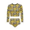 Harlow & Lloyd Yellow Pop Floral Long Sleeve Swimsuit Set Women
