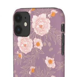 Printify Orange Peonies Floral Rose Phone Case