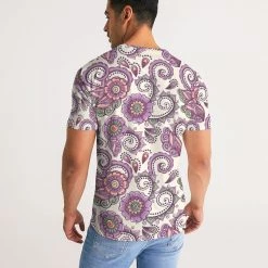 Harlow & Lloyd T Shirts & Tanks Purple Cream Paisley Men's Tee
