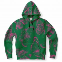Subliminator Green Fuchsia Butterflies Unisex Hoodie Hoodies