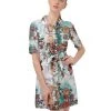 Harlow & Lloyd Vintage Floral Butterfly Belted Shirt Dress Women 1 Harlow & Lloyd Vintage Floral Butterfly Belted Shirt Dress Women