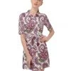 Harlow & Lloyd Purple Cream Paisley Belted Shirt Dress Women 2 Harlow & Lloyd Purple Cream Paisley Belted Shirt Dress Women