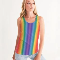 Harlow & Lloyd T Shirts & Tanks Rainbow Vertical Stripe Women's Tank 13 Harlow & Lloyd T Shirts & Tanks Rainbow Vertical Stripe Women's Tank
