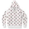 Subliminator Flying Flamingos White Unisex Hoodie Hoodies