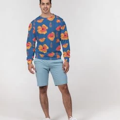 Harlow & Lloyd Wild Orange Vines Men's French Terry Pullover Sweatshirt