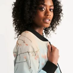 Harlow & Lloyd Cherry Blossoms With Bird Women's Bomber Jacket