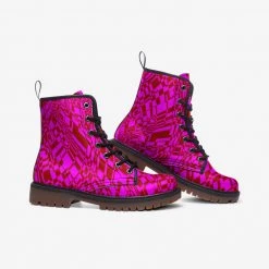 Harlow & Lloyd Fuchsia Warp Lace Up Boots