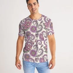 Harlow & Lloyd T Shirts & Tanks Purple Cream Paisley Men's Tee