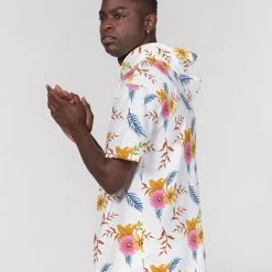 Harlow & Lloyd White Summer Floral Men's Premium Heavyweight Short Sleeve Hoodie Hoodies 12 Harlow & Lloyd White Summer Floral Men's Premium Heavyweight Short Sleeve Hoodie Hoodies