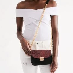 Harlow & Lloyd Bags Red Snake Skin Small Shoulder Bag