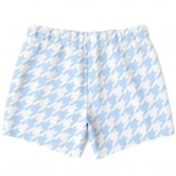 Subliminator Men Pale Blue Houndstooth Swim Shorts