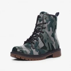 Harlow & Lloyd Green Camo Lace Up Boots
